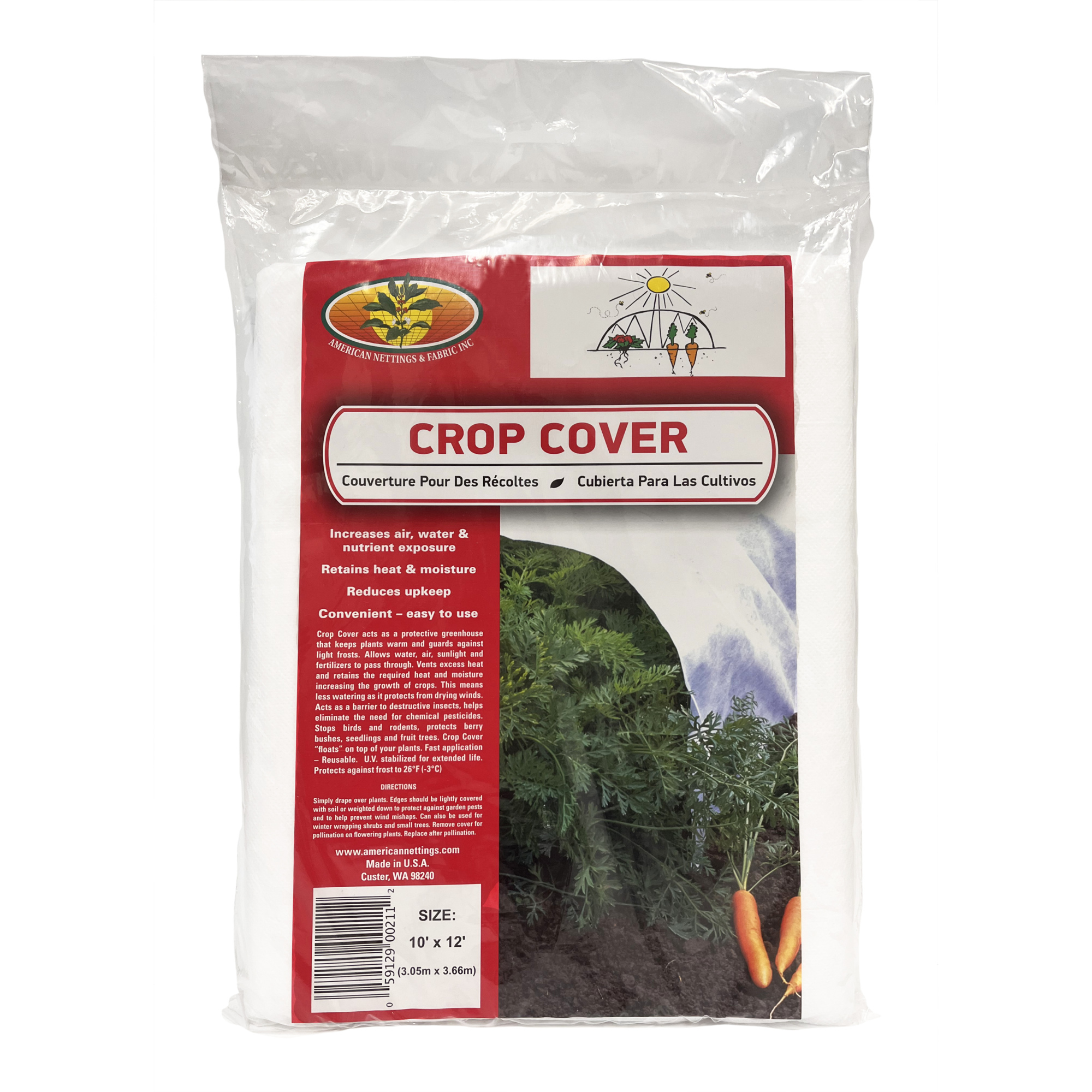 American Nettings & Fabric, Inc., Crop Cover Medium (30gm) 10ft.x12ft., Model# 00211
